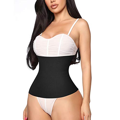 Gotoly Entrenador de Cintura para Mujer Fajas Reductoras Adelgazantes Faja Moldeadora para Control de Abdomen Cinturón sin Costuras para Recuperación Posparto Waist Trainer (Negro, Medium)