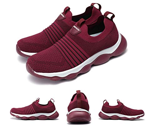 gracosy Zapatillas de Running para Mujer Zapato de Trail Verano Slip-on Malla Zapatillas Deportivas Transpirable Ligero Casual Zapato Al Aire Libre