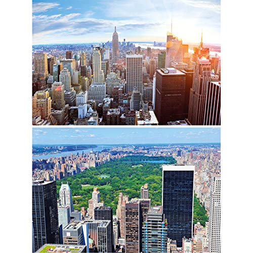 GREAT ART Set de 2 Posters XXL - Vista Skyline de Nueva York - Pent-House & Central Park América Estados Unidos Grandes Ciudades Viajes decoración de la Pared Foto póster (140 x 100 cm)