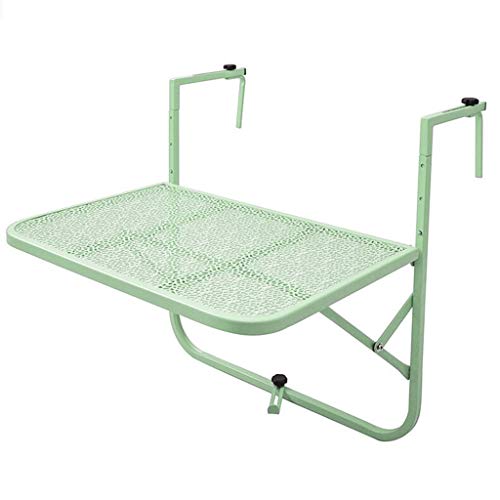 GWM Ordenador Armoires Balcón Colgando Mesa de Metal Hierro forjado Mesa Plegable Simple Mini Mesa de Aprendizaje Pequeña de 60 x 40 cm Color: Verde