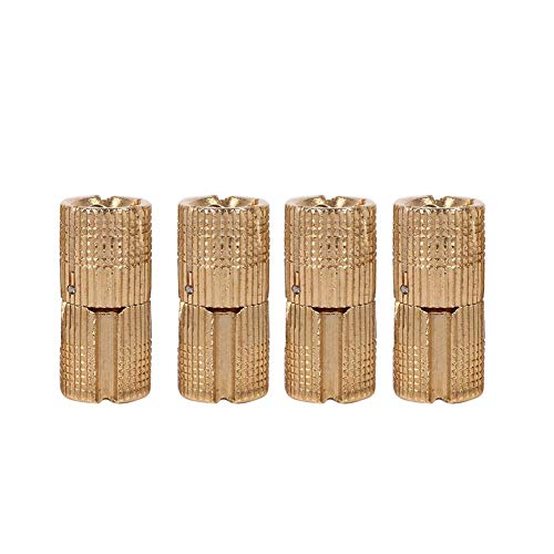 HGY 4pcs / Paquete Cobre gabinete Puerta Oculta bisagra cilíndrica de 12 mm Compatible con encimeras de proyectos de Bricolaje