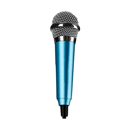 Hieefi Mini Micrófono Estéreo Estudio Ktv Karaoke Portátil Micrófono Vocal para El Ordenador Portátil del Teléfono Móvil del Cuaderno Azul
