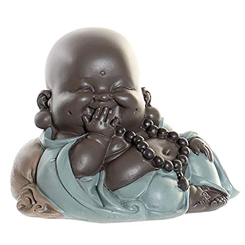 Hogar y Mas Monje Bebé Figura Decorativa de Resina, Decoración Estatua Budista. Monje Budista Decoración 10X7,5X8,5 cm - C