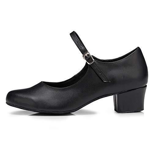 HROYL Zapatos de Baile Latino para Mujer Baile de Salón Tacón Alto Zapatos de Tango Salsa Samba Vals,YCL042-7.5-Negro,EU40.5