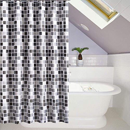 HuaForCity Cortina de Ducha Baño 200x220cm(Anchura x Altura) 100% Impermeable Resistente al Moho Lavable Durable Grande Poliéster Cortina de Baño No Olor Desagradable