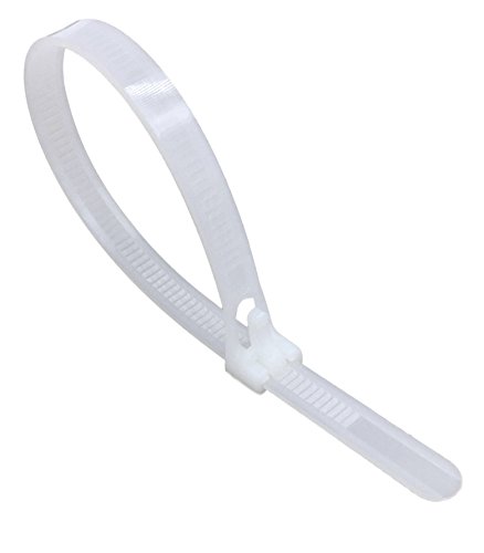 intervisio Bridas de Plastico para Cables Reutilizables / 350mm x 7,5mm / Blanco / 100 Piezas