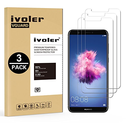 ivoler [3 Unidades] Protector de Pantalla para Huawei P Smart, Cristal Vidrio Templado Premium