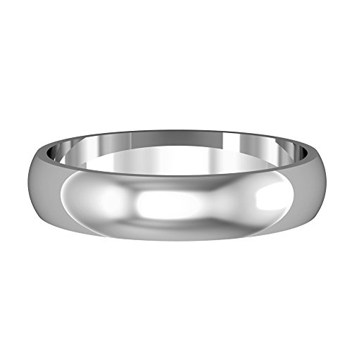 Jewelco Europa Oro Blanco 9k D-Forma Domo-Semi anillo bodas 4mm