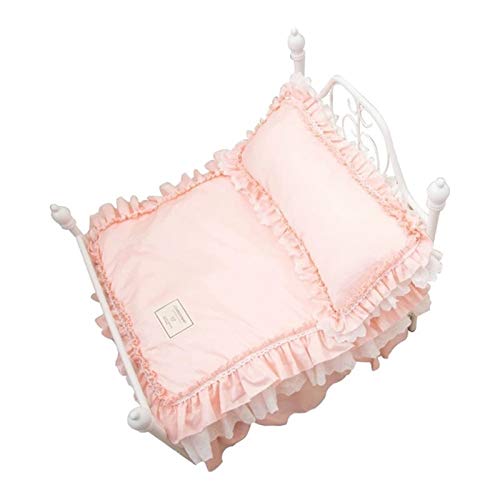 JGRH Arroz pegajoso con el Mismo INS Sweet Cute Doll Bed Pet Kennel Removible Perro Plancha Cama Princess Cama Photo (Color : To See Details, Size : Within 15kg)