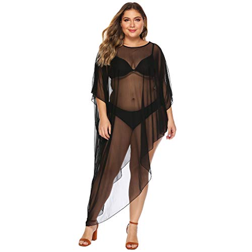 jieGorge Traje de baño para Mujer, Ropa de Playa para Mujer, Transparente, Vestido Tipo Camiseta de Malla Transparente, Traje de baño para Mujer, Control de Barriga (Multicolor 3XL)