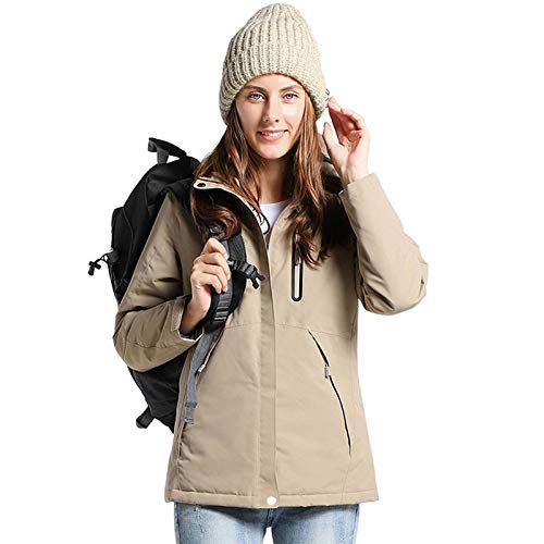 JIU SI Chaquetas de calefacción Caliente de Invierno Mujeres Inteligentes Termostato con Capucha Ropa climatizada for Hombres Esquí Impermeable Senderismo Chaquetas de vellón