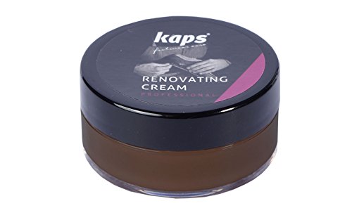 Kaps Crema Reparadora Y Renovadora Para Zapatos De Cuero Liso, Bolsas, Asientos, Reparador De Arañazos Y Rasguños, Renovating Cream, 10 Colores (106 - marrón oscuro)