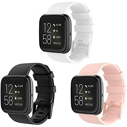 KingAcc Correa para Fitbit Versa 2, Silicona Suave Pulsera de Respueto con Hebilla de Metal Compatible con Fitbit Versa/Versa 2/Versa Lite smartwatch