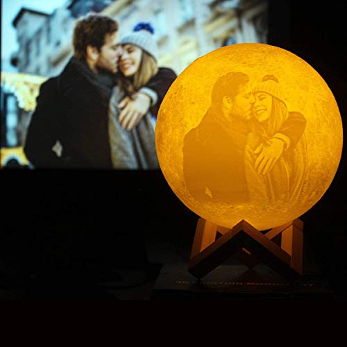 Lámpara de luna personalizada Gahaya foto personalizada impresa en 3D luz de noche creativa romántica con soporte y control táctil y regalos USB recargables 12 cm 16 colores