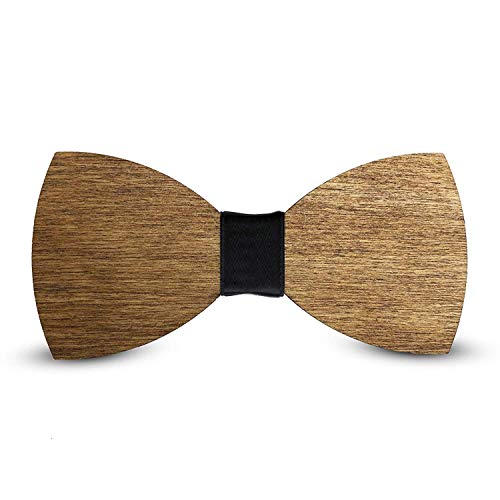 Laserò Pajarita de Madera - Accesorios para Traje de Fiesta, Ceremonia y Bodas - Pajarita Ajustable con Tirantes de Poliester - Hecho a Mano en Italia - Corbata Moderna de Moda - Regalo para Hombres