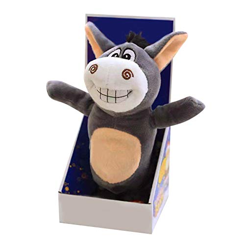 Liamostee Grabación de voz burro hablando de peluche de juguete interactivo burro de juguete para caminar divertido regalo