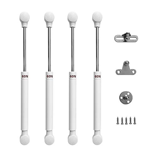 LIKERAINY Hidraulico Amortiguador de Gas 60N Resorte de Compresión para Puertas Armario Muelle Piston de Gas Para Muebles de Cocina Elevación Neumática Spring Stay Cierre Suave 4 PCS