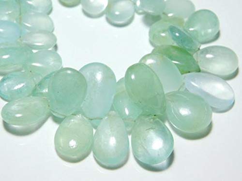 LKBEADS 195 quilates AAA Aguamarina Lagrimal Grande Briolette - 17,7 cm de largo - Piedras medidas, 8 x 6-16 x 10 mm Código HIGH-7644