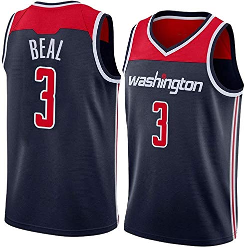 llp Jersey para Mujeres para Hombres - Wizards 3# Beal Jerseys Transpirable Bordado Baloncesto Swingman Jersey (Color : 1, Size : Small)