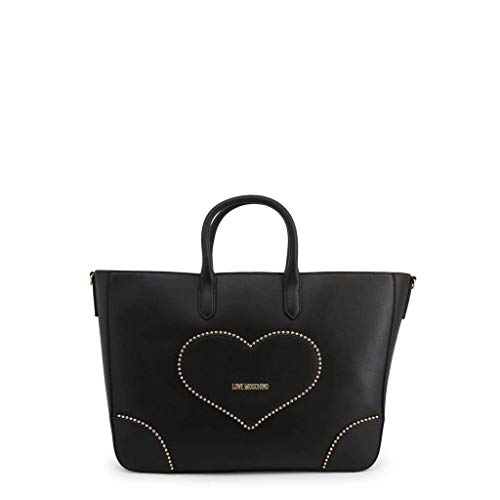 Love Moschino Borsa PU, Bolso tipo tote para Mujer, Negro (Nero), 27x41x8 centimeters (W x H x L)