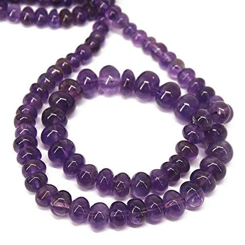 LOVEKUSH LKBEADS - Cuentas sueltas de amatista, color morado natural, pulidas, de 45,7 cm de largo, 5 mm, 9 mm, código HIGH-770