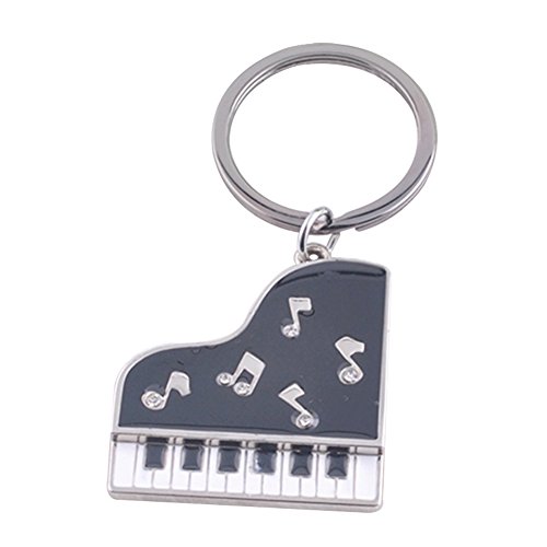 Lumanuby Llavero de piano, de metal con notas musicales, regalo para amantes de la música o piano, tamaño aprox. 9 x 3,0 cm (1 unidad)