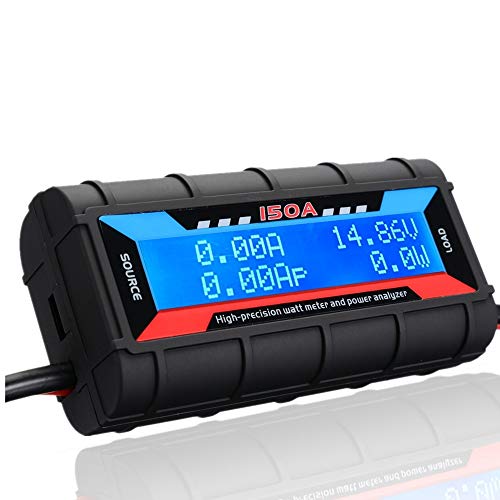 LUOWAN Analizador de Potencia 150A Watt Meter RC de Alta precisión con Pantalla LCD Digital para Voltaje (V) Corriente (A) Potencia (W) Carga (Ah) y energía (WH) Medición