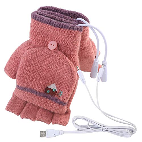 Manopla térmica USB para portátil y hombre para mujer, guantes térmicos de punto para invierno (B-112 mm (ancho) x 170 mm (L))