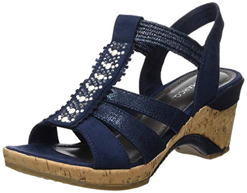 Marco Tozzi 2-2-28305-22, Sandalias Punta Cerrada Mujer, Azul (Navy Comb 890), 39 EU