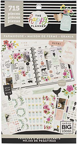 ME & MY BIG IDEAS Happy Planner STCKRS, Farmhouse, 1486/Pkg, talla única