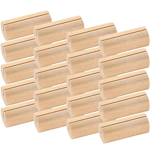 Mengger Tocón Madera Soportes Foto Pinzas Clips Sostenedor Nota Nombre Número Mensaje Decoración Boda soporte 20 pcs portatarjetas para fotos tarjetas de mesa Portanotas