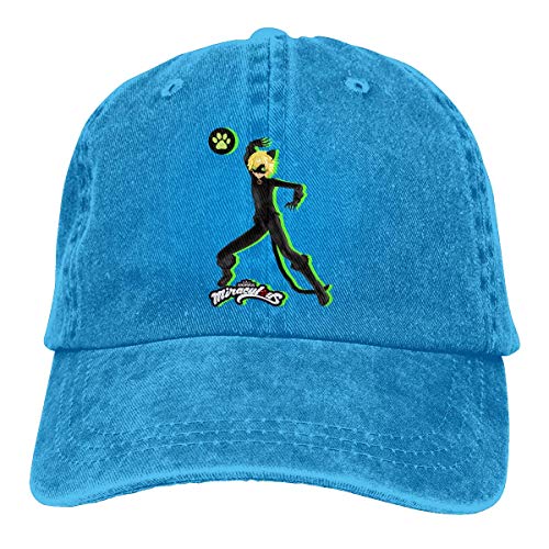 Men's Vintage Adjustable Cap Custom Cat Noir OnlySee Cool Casual Fashion Hat, Blue Sombreros y Gorras