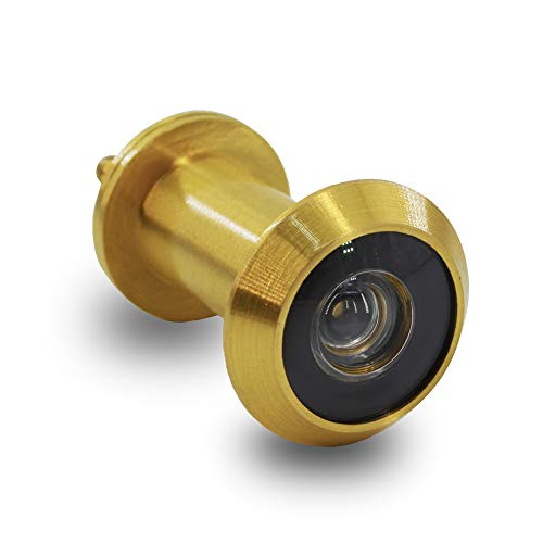 Mirilla para Puertas Acero Inoxidable de Espesor 35-55mm, con HD vision de 200 Grados Seguridad para Hogar(Dorado)