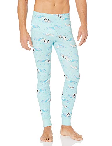 Moon and Back Standard Pajama Pant Bottoms, Impresión de pingüino en la Parte Inferior, L