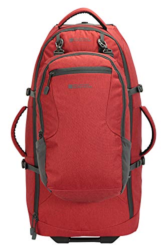 Mountain Warehouse Mochila con Ruedas Voyager 50 + 20 L - Mochila Desmontable, Mochila con Correas para los Hombros, Correas de compresión, Cremalleras con Bloqueo Rojo Talla única