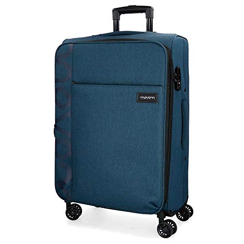 Movom Oslo Maleta grande Azul 49x79x30 cms Blanda Poliéster Cierre TSA 98L 3Kgs 4 ruedas dobles Extensible