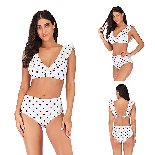 MQYZDT LSY Traje De Baño, Fertilizantes Complemento For Aumentar El Atractivo del Bikini De La Identidad De Reparación De Carrocerías Triángulo Punto Blanco (Color : White, Size : S)