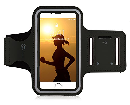 MyGadget Brazalete Deportivo 6.0" - Funda Móvil para Correr - Sport Armband para Apple iPhone XR 8 7 6, Samsung Galaxy S7 S6 - Negro
