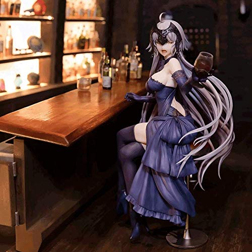 NAMFSR Winter FGO Series Holy Eve Dinner Juana de Arco Borracha Joan Bar Juana de Arco 7.09 Pulgadas Coleccionables Paisaje Decoración de Escritorio Adornos Modelo de Personaje de Anime Hecho a Mano