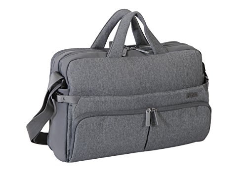 NAVA Carpeta de 2 compartimentos para ordenador convertible en mochila gris