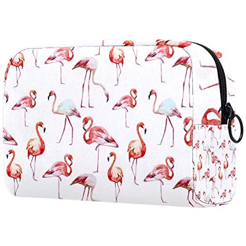 Neceser con cremallera, bolsa de maquillaje reutilizable de gran capacidad, bolsa de viaje con flamencos para adolescentes y mujeres