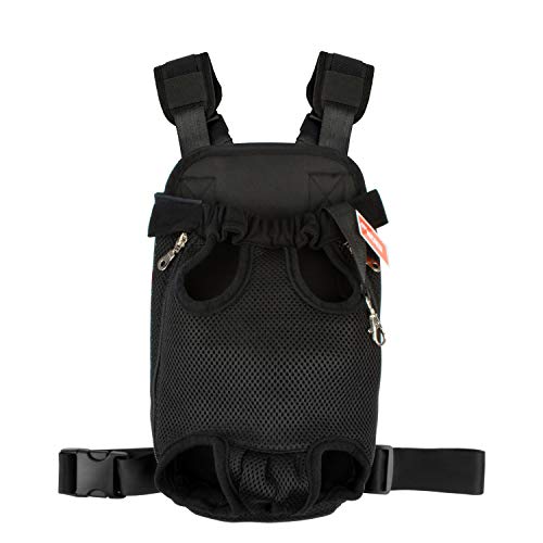 NICREW Mochila Perro, Ajustable Mochila Transporte Perro Pequeño, Bolsa para Llevar y Transportar Gatos y Perros, Mochila Perro Pequeño para Viajar/Senderismo/Camping-XXL-Negro