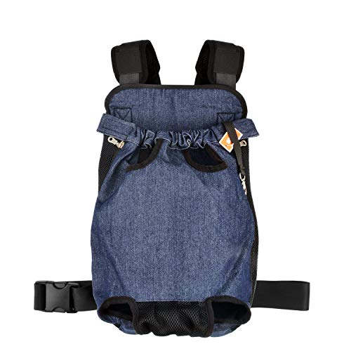 NICREW Mochila Perro, Ajustable Mochila Transporte Perro Pequeño, Bolsa para Llevar y Transportar Gatos y Perros, Mochila Perro Pequeño para Viajar/Senderismo/Camping XXL Azul