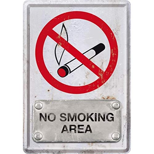 Nostalgic-Art - Warning No Smoking Area - Metal Postcard - 10 x 14 cm