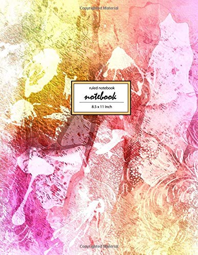 Notebook: Watercolor World W13 - Ruled Notebook - (8.5 x 11 inches) Large - 110 Pages