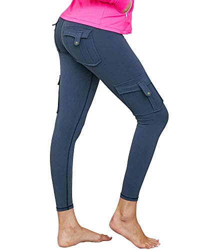 Nuofengkudu Mujer Militar Talle Alto Deportivos Leggins Push up Elasticos Running Yoga Fitness Trekking Tactico Pantalones Ejército(V-Azul Marino，M)