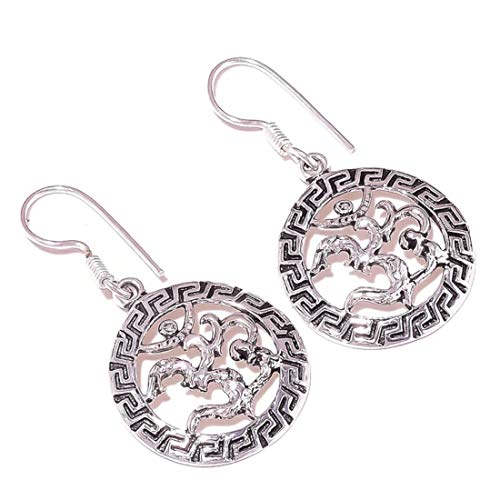 Ohm Pendientes chapados en plata hechos a mano OM Drop Pendientes colgantes el mejor regalo para mujeres y niñas