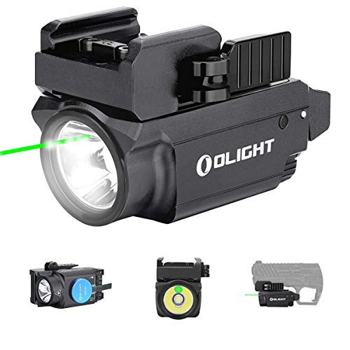 Olight Baldr Mini Luz Táctica Combo de Luz Blanca Ultracompacta y haz Verde de LED Blanco Frío de 600 lúmenes, Linterna de luz de Antorcha LED táctica Recargable impermeable (Negro)