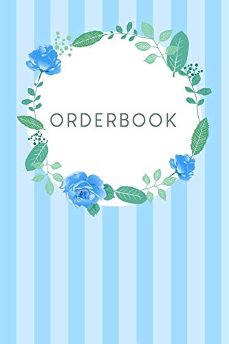 Orderbook: Entry of sales orders, practical for you to fill in | Design: Blue watercolour flowers