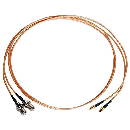 OxoxO MCX - Cable coaxial RF Macho a Conector F Hembra RG316 para Antena coaxial Infinitv 4/6 RCA ADS-B (2 Unidades, Longitud: 39 Pulgadas/1 m)